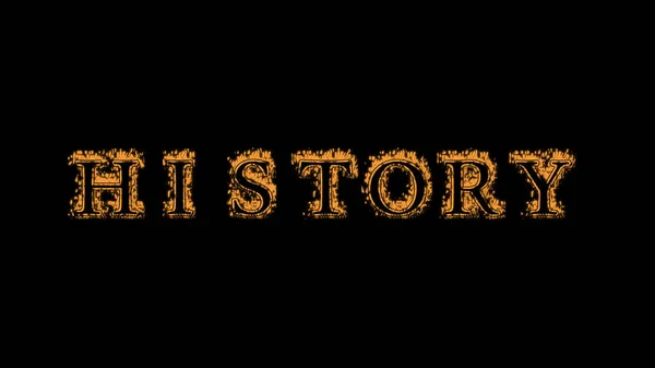 History Fire Text Effect Black Background Animated Text Effect High — Stock Photo, Image