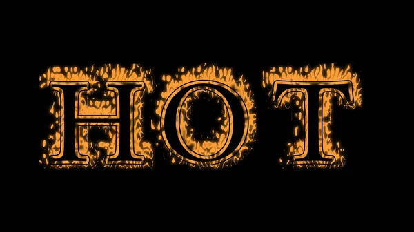 Hot Fire Text Efekt Černé Pozadí Animovaný Textový Efekt Vysokým — Stock fotografie