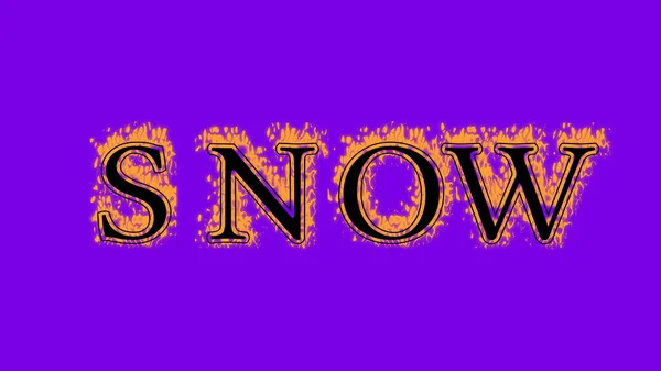 Śnieg Ogień Tekst Efekt Fioletowe Tło Animowany Efekt Tekstowy Dużym — Zdjęcie stockowe