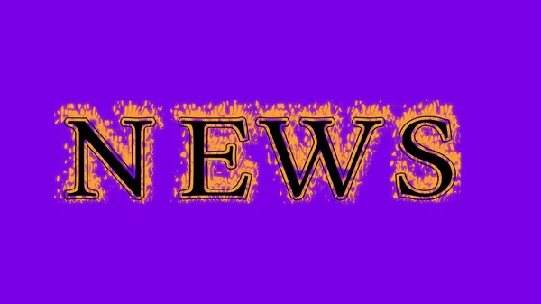 news fire text effect violet background. animated text effect with high visual impact. letter and text effect. Alpha Matte.