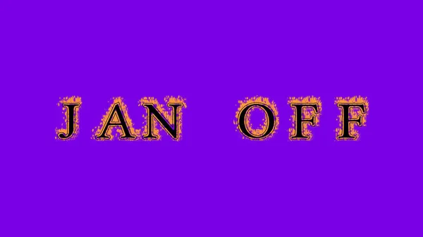 jan off fire text effect violet background. animated text effect with high visual impact. letter and text effect. Alpha Matte.