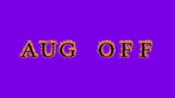 aug off fire text effect violet background. animated text effect with high visual impact. letter and text effect. Alpha Matte.