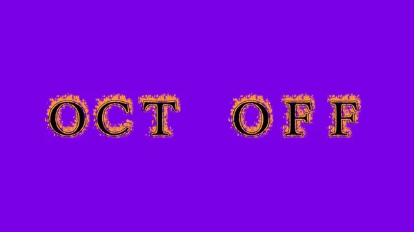 oct off fire text effect violet background. animated text effect with high visual impact. letter and text effect. Alpha Matte.