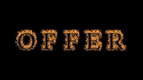Offer Fire Text Effect Black Background Animated Text Effect High — Stock Photo, Image