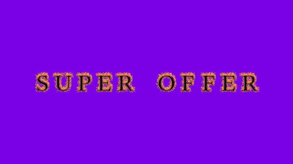 super offer fire text effect violet background. animated text effect with high visual impact. letter and text effect. Alpha Matte.