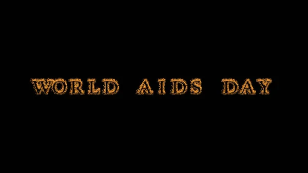 Wereld Aids Dag Brand Tekst Effect Zwarte Achtergrond Geanimeerd Teksteffect — Stockfoto