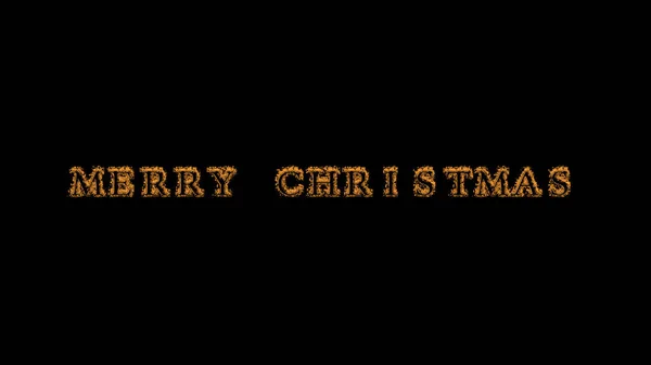 Boldog Karácsonyt Tűz Szöveg Hatása Fekete Háttér Animált Szövegeffektus Nagy — Stock Fotó