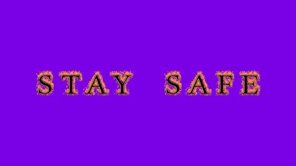 stay safe fire text effect violet background. animated text effect with high visual impact. letter and text effect. Alpha Matte.