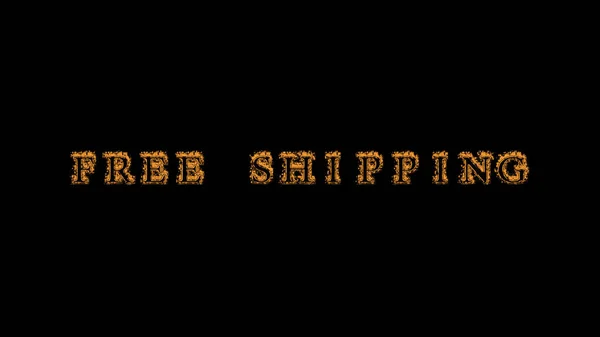 Free Shipping Fire Text Effect Black Background Animated Text Effect — Stock Photo, Image