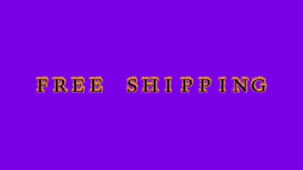 Free Shipping Fire Text Effect Violet Background Animated Text Effect — Stock Photo, Image