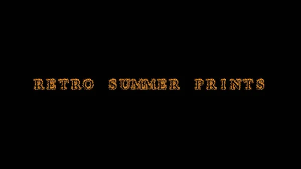 Retro Summer Prints Fire Text Effect Black Background Animated Text — Stock Photo, Image
