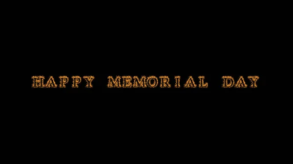 Szczęśliwy Dzień Pamięci Ogień Tekst Efekt Czarny Tło Animowany Efekt — Zdjęcie stockowe