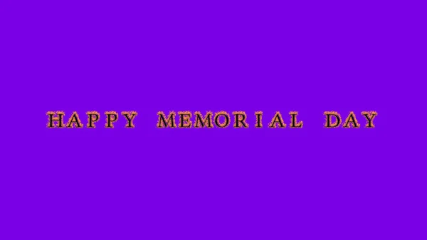 Feliz Memorial Dia Fogo Efeito Texto Fundo Violeta Efeito Texto — Fotografia de Stock