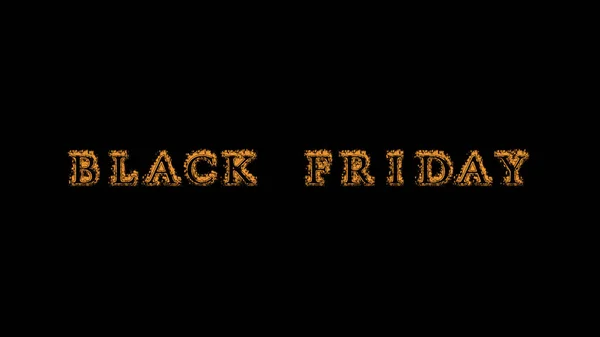 black friday fire text effect black background. animated text effect with high visual impact. letter and text effect. Alpha Matte.