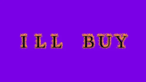 ill buy fire text effect violet background. animated text effect with high visual impact. letter and text effect. Alpha Matte.