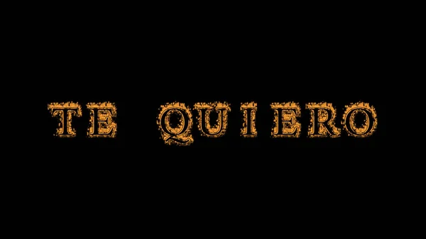 Quiero Fire Text Effect Black Background Animated Text Effect High — Stock Photo, Image