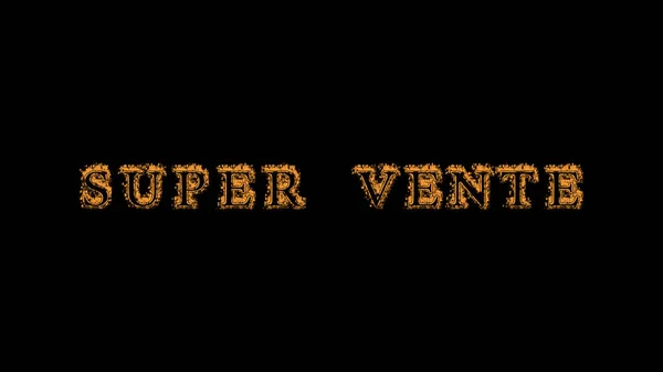 Super Vente Fire Text Effect Black Background Animated Text Effect — Stock Photo, Image