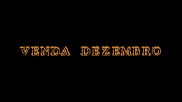 Venda dezembro fire text effect black background. animated text effect with high visual impact. letter and text effect. translation of the text is December Sale