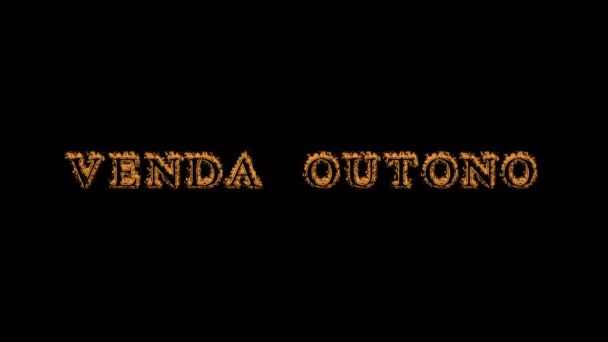 Venda Outono Effet Texte Feu Fond Noir Effet Texte Animé — Video