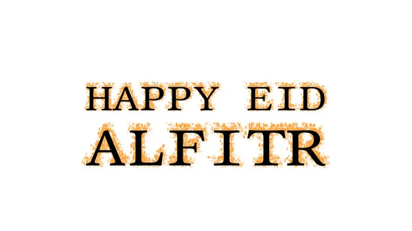 Happy Eid Alfitr Vuur Tekst Effect Wit Geïsoleerde Achtergrond Geanimeerd — Stockfoto