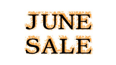 June Fire mesaj efekti beyaz izole arkaplan. Yüksek görsel etkiyle canlandırılmış metin efekti. harf ve metin efekti.