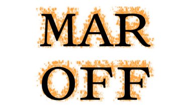 Atış Kapalı metin efekti beyaz izole arkaplan. Yüksek görsel etkiyle canlandırılmış metin efekti. harf ve metin efekti.