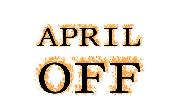 April Fire Text Effect White Isolated Background Animated Text Effect — Stock Photo, Image