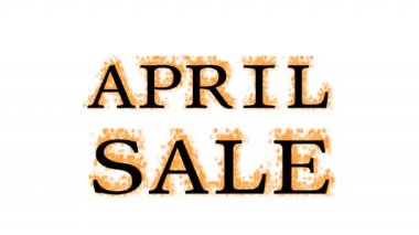 Nisan ayı yangın mesajı efekti beyaz izole arkaplan. Yüksek görsel etkiyle canlandırılmış metin efekti. harf ve metin efekti.