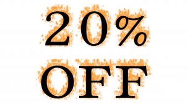 % 20 indirimli mesaj efekti beyaz izole arkaplan. Yüksek görsel etkiyle canlandırılmış metin efekti. harf ve metin efekti.