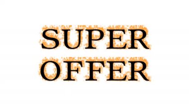 Süper Ateş Metni Efekti beyaz izole arkaplan. Yüksek görsel etkiyle canlandırılmış metin efekti. harf ve metin efekti.