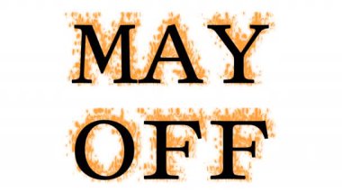 Mayıs Kapalı Mesaj Efekti beyaz izole arkaplan. Yüksek görsel etkiyle canlandırılmış metin efekti. harf ve metin efekti.