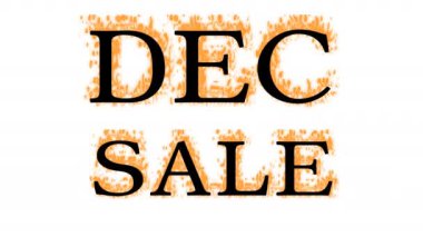 Ateş satışı metni efekti beyaz izole arka plan. Yüksek görsel etkiyle canlandırılmış metin efekti. harf ve metin efekti.