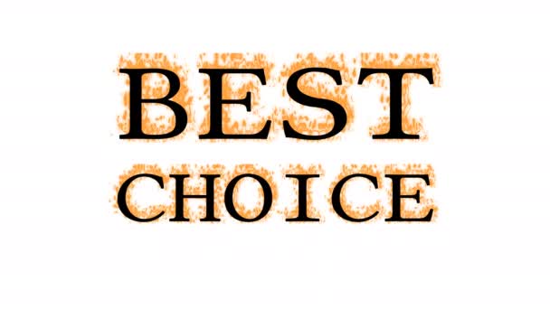 Лучший текстовый эффект Choice fire - белый изолированный фон. анимированный текстовый эффект с высоким визуальным воздействием. Эффект письма и текста.