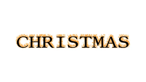 Christmas Fire Text Effect White Isolated Background Animated Text Effect — Stock Photo, Image