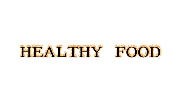 Healthy Food Fire Text Effect White Isolated Background Animated Text — Stock Photo, Image