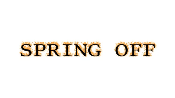 Spring Efeito Texto Fogo Fundo Isolado Branco Efeito Texto Animado — Fotografia de Stock