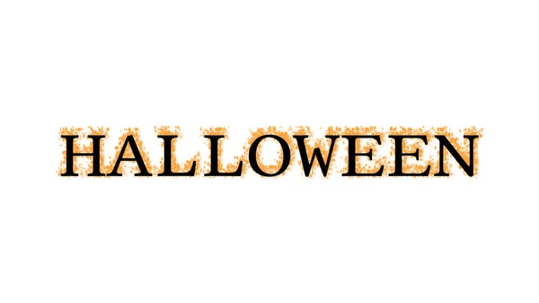 Halloween Efeito Texto Fogo Fundo Isolado Branco Efeito Texto Animado — Fotografia de Stock