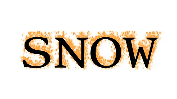 Snow Fire Text Effect White Isolated Background Animated Text Effect — Stock Photo, Image