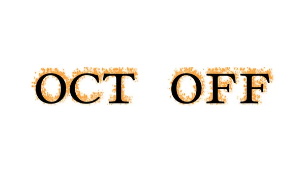 Oct Fire Text Efekt Bílé Izolované Pozadí Animovaný Textový Efekt — Stock fotografie