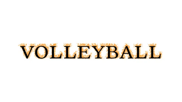 텍스트 Volleyball Fire Text 흰색의 효과를 효과가 애니메이션 텍스트 편지와 — 스톡 사진