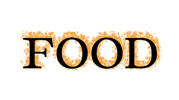 Jídlo Oheň Text Efekt Bílé Izolované Pozadí Animovaný Textový Efekt — Stock fotografie