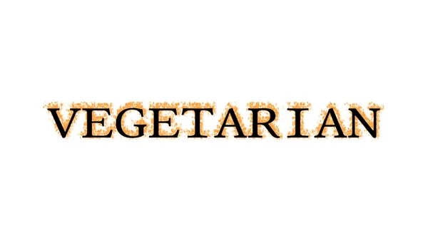 Вегетаріанський Вогневий Текст Має Ефект Білого Ізольованого Фону Анімований Текстовий — стокове фото