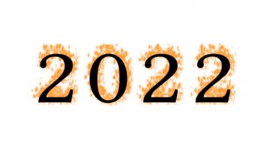 2022 yangın metni efekti beyaz izole arkaplan. Yüksek görsel etkiyle canlandırılmış metin efekti. harf ve metin efekti.