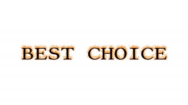 Лучший текстовый эффект Choice fire - белый изолированный фон. анимированный текстовый эффект с высоким визуальным воздействием. Эффект письма и текста.