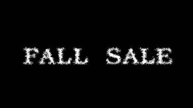 Sonbahar Satış Bulutları metin efekti siyah izole arka plan. Yüksek görsel etkiyle canlandırılmış metin efekti. harf ve metin efekti.