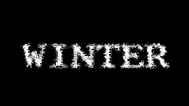 Kış bulutu etkisi siyah izole arkaplan. Yüksek görsel etkiyle canlandırılmış metin efekti. harf ve metin efekti.