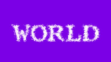 Dünya bulut etkisi menekşe izole arkaplan. Yüksek görsel etkiyle canlandırılmış metin efekti. harf ve metin efekti.