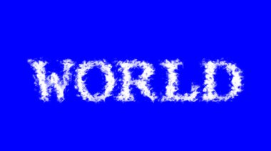 Dünya bulutu etkisi mavi izole arkaplan. Yüksek görsel etkiyle canlandırılmış metin efekti. harf ve metin efekti.