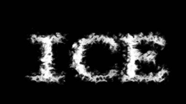 Buz bulutu etkisi siyah izole arkaplan. Yüksek görsel etkiyle canlandırılmış metin efekti. harf ve metin efekti.