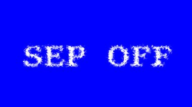 Sep Off metin efekti mavi izole arkaplan. Yüksek görsel etkiyle canlandırılmış metin efekti. harf ve metin efekti.